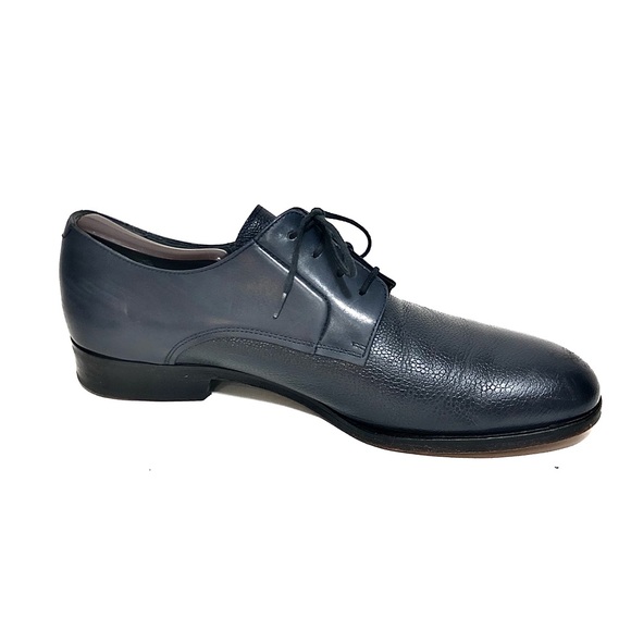LANVIN Navy Blue Leather Derby main image 2